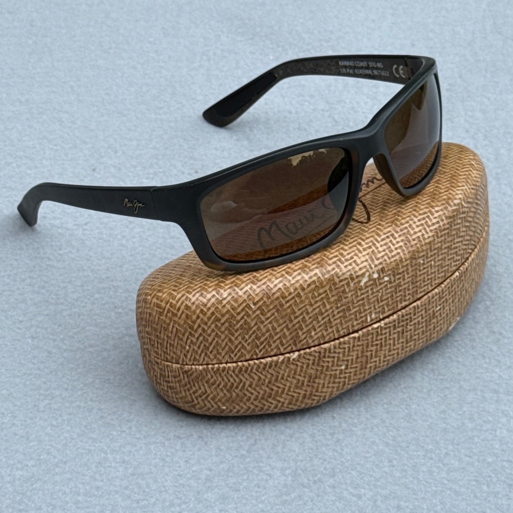 Maui Jim Kanaio Coast Sunglasses Matte Black Tortoise MJ766-10MF Polarized Italy